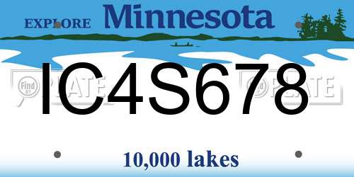 IC4S678 Minnesota License Plate
