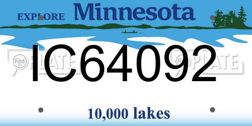 IC64092 Minnesota License Plate