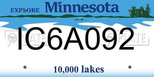 IC6A092 Minnesota License Plate