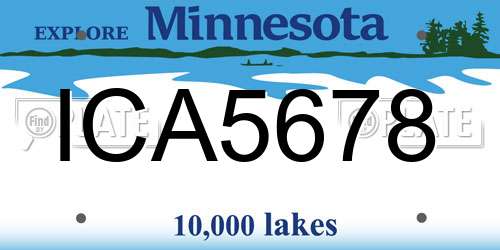 ICA5678 Minnesota License Plate