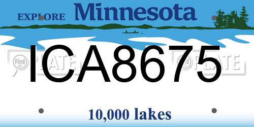 ICA8675 Minnesota License Plate