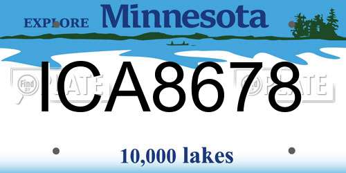 ICA8678 Minnesota License Plate