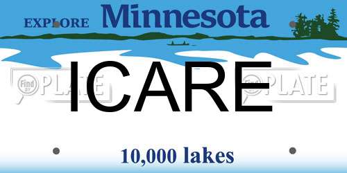 ICARE Minnesota License Plate