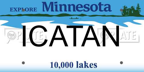 ICATAN Minnesota License Plate