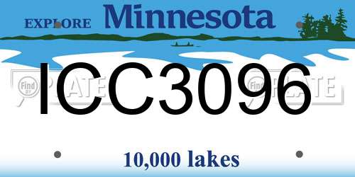ICC3096 Minnesota License Plate