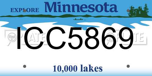 ICC5869 Minnesota License Plate