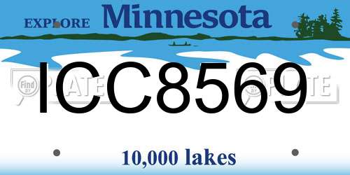 ICC8569 Minnesota License Plate