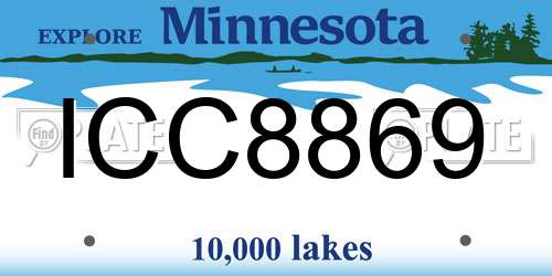 ICC8869 Minnesota License Plate