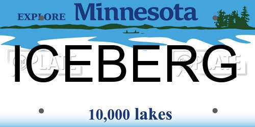 ICEBERG Minnesota License Plate