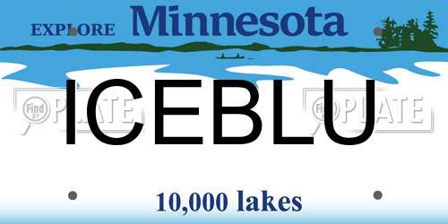 ICEBLU Minnesota License Plate