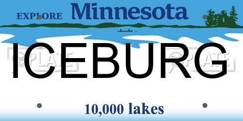 ICEBURG Minnesota License Plate