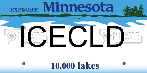 ICECLD Minnesota License Plate