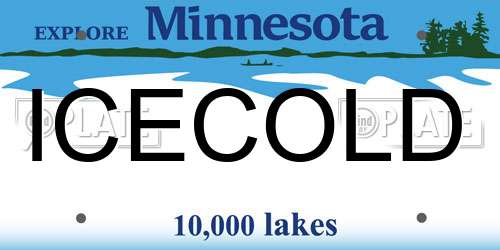 ICECOLD Minnesota License Plate