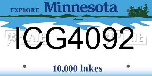 ICG4092 Minnesota License Plate