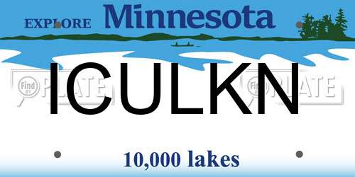 ICULKN Minnesota License Plate