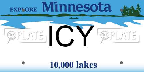 ICY Minnesota License Plate