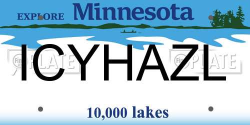 ICYHAZL Minnesota License Plate