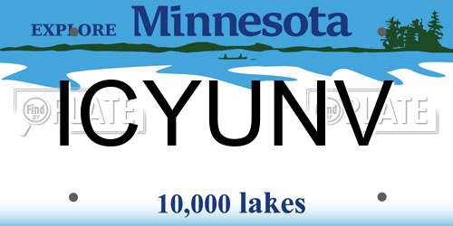 ICYUNV Minnesota License Plate