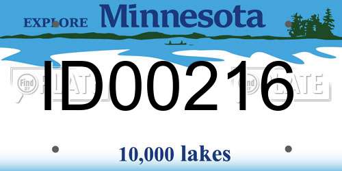 ID00216 Minnesota License Plate