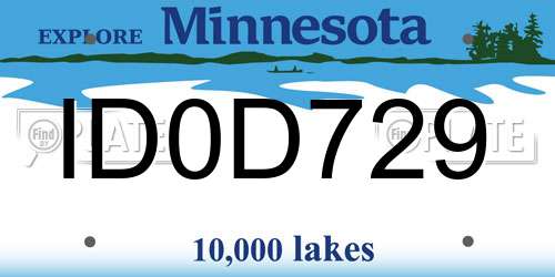 ID0D729 Minnesota License Plate