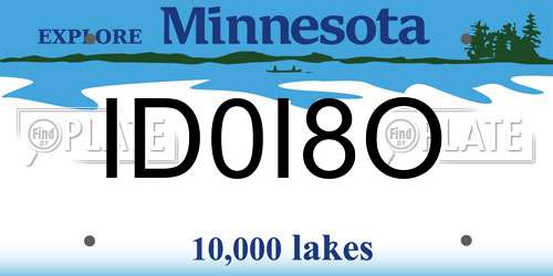 ID0I8O Minnesota License Plate