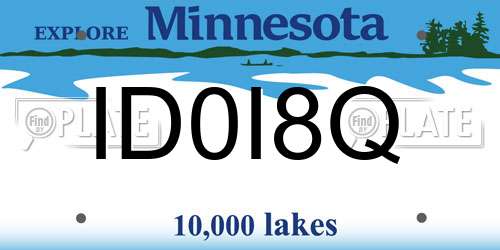 ID0I8Q Minnesota License Plate