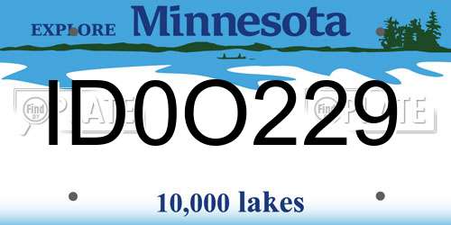ID0O229 Minnesota License Plate