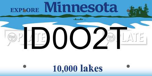 ID0O2T Minnesota License Plate