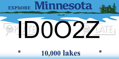 ID0O2Z Minnesota License Plate