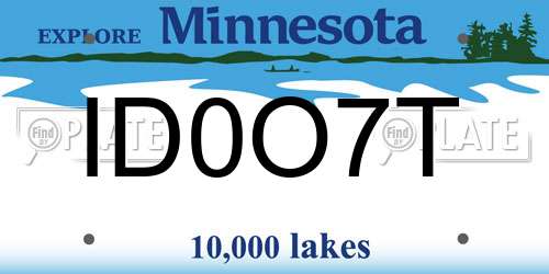 ID0O7T Minnesota License Plate