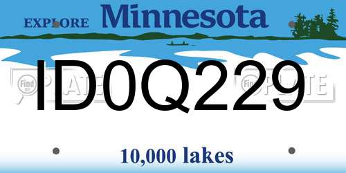 ID0Q229 Minnesota License Plate