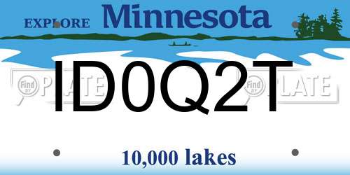 ID0Q2T Minnesota License Plate