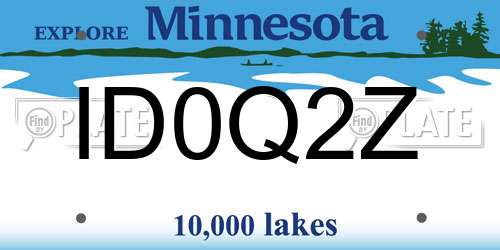 ID0Q2Z Minnesota License Plate
