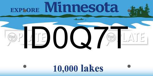 ID0Q7T Minnesota License Plate