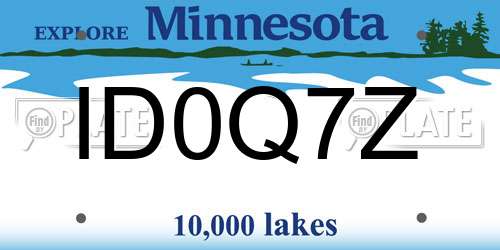 ID0Q7Z Minnesota License Plate