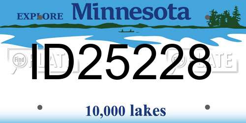 ID25228 Minnesota License Plate