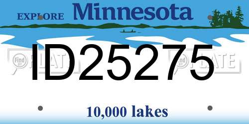 ID25275 Minnesota License Plate