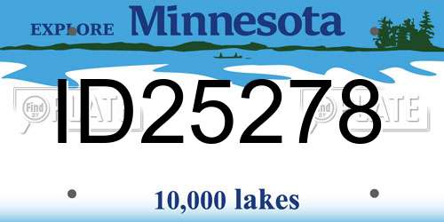 ID25278 Minnesota License Plate