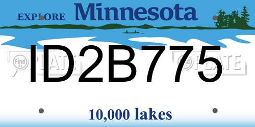 ID2B775 Minnesota License Plate