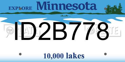 ID2B778 Minnesota License Plate