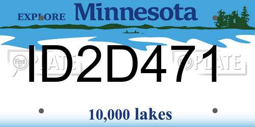 ID2D471 Minnesota License Plate