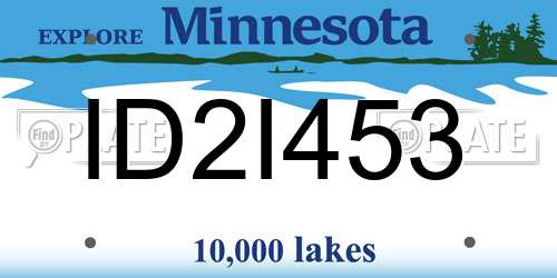 ID2I453 Minnesota License Plate