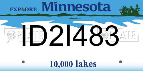 ID2I483 Minnesota License Plate