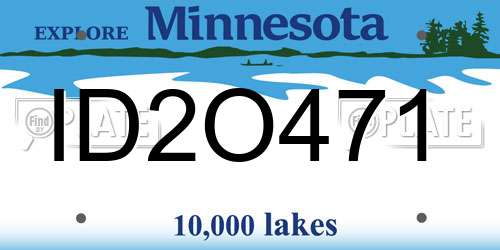 ID2O471 Minnesota License Plate