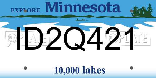 ID2Q421 Minnesota License Plate
