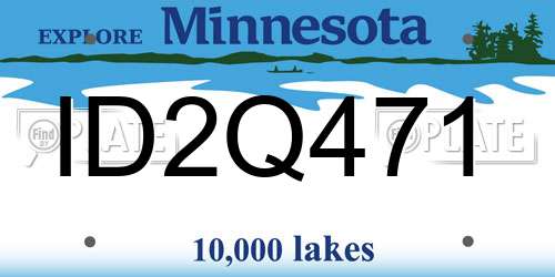 ID2Q471 Minnesota License Plate