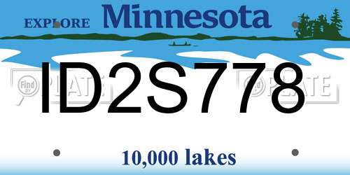 ID2S778 Minnesota License Plate