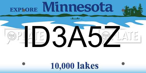 ID3A5Z Minnesota License Plate