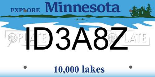 ID3A8Z Minnesota License Plate