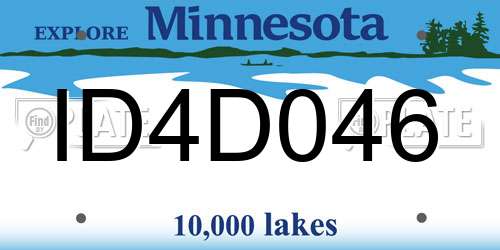 ID4D046 Minnesota License Plate